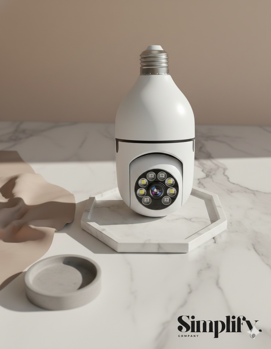 Simplify - Cámara de seguridad inalámbrica adaptador bombilla ®