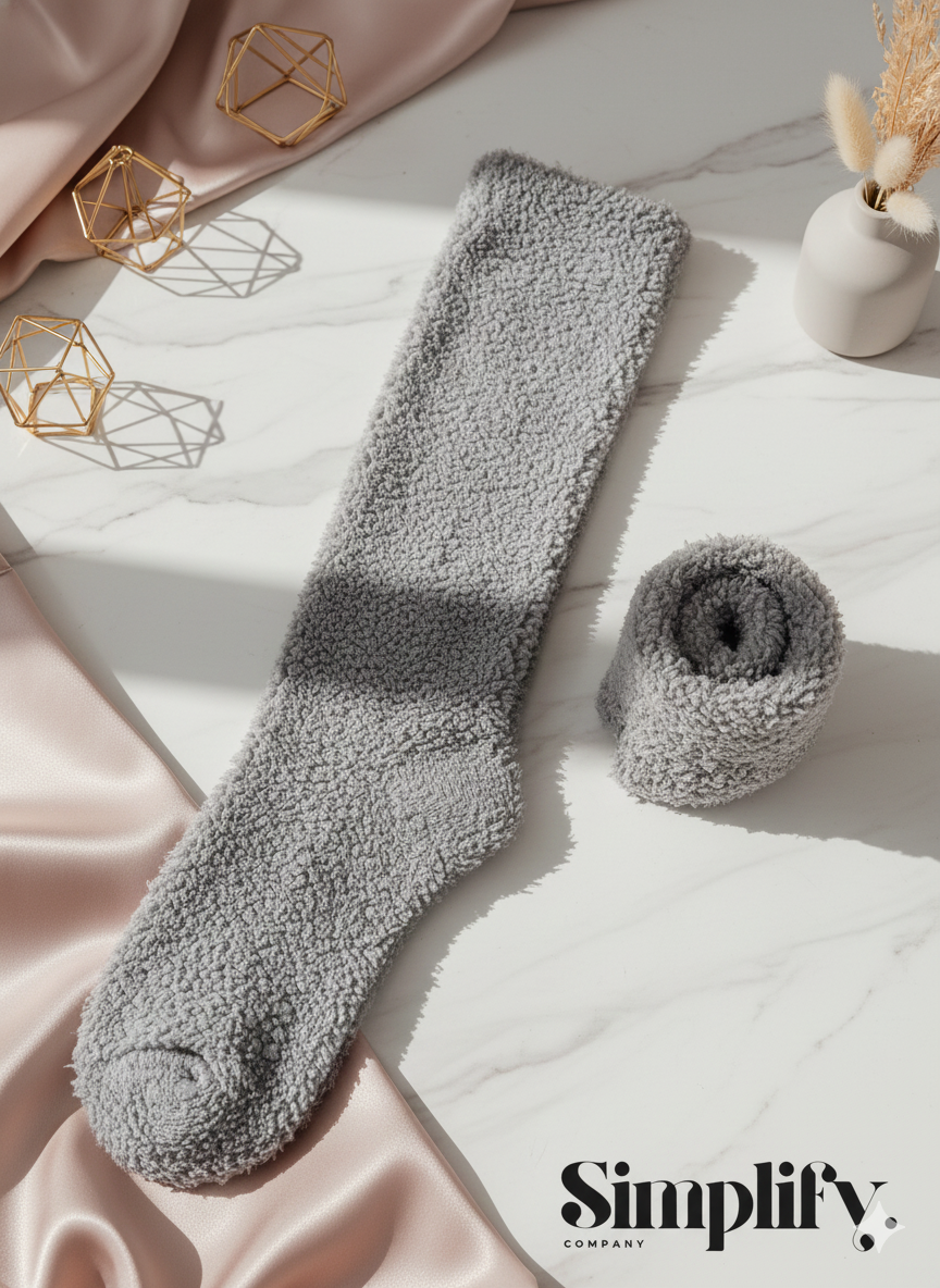 Simplify - Calcetines de peluche hasta la rodilla para mujer ®