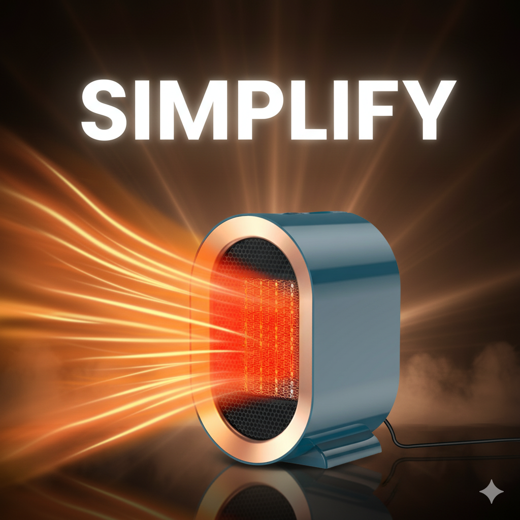 Simplify - Calefactor de cerámica PTC de 1200 W azul ®