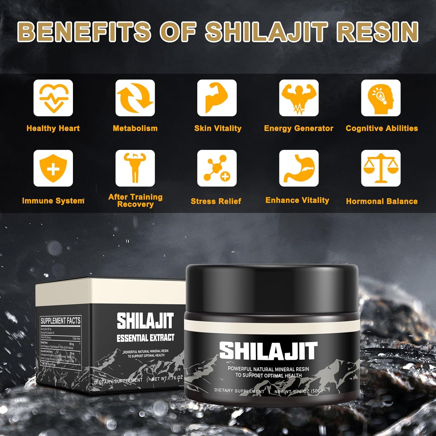 Resina orgánica pura del Himalaya SHILAJIT 100g